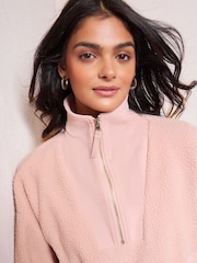 Friends Like These Pink Half Zip Borg Sweatshirt - Image 5 of 5