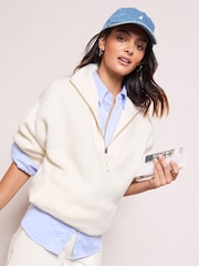 Friends Like These Cream Half Zip Borg Sweatshirt - Image 5 of 5