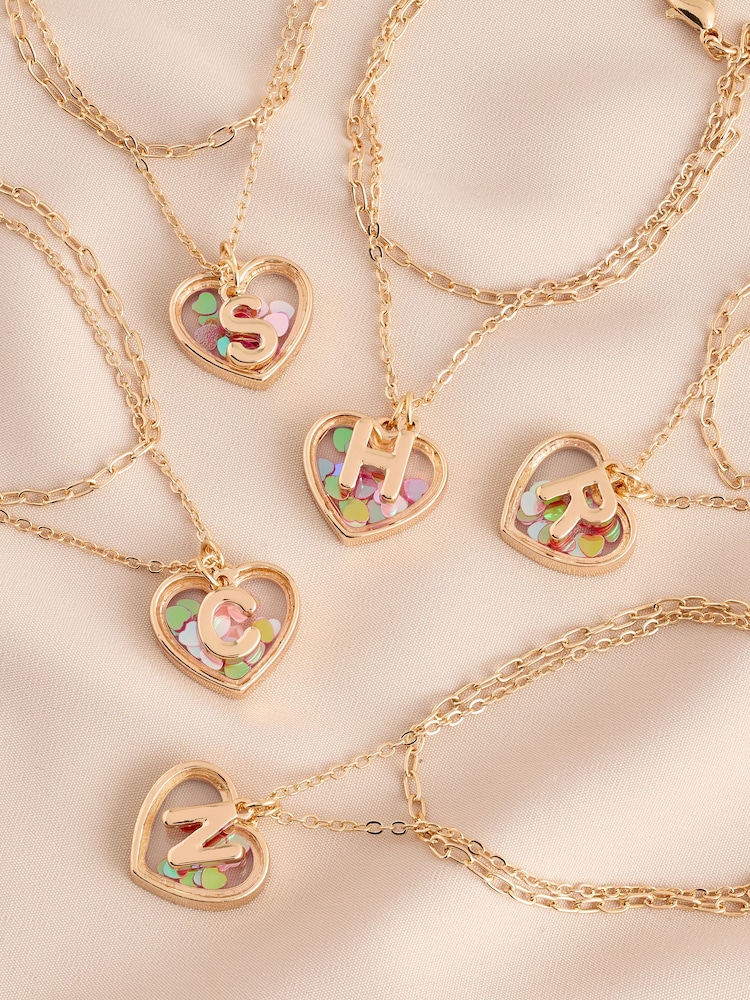 Gold Tone Shaker Heart Initial Bracelet - Image 1 of 1