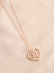 Gold Tone Shaker Heart Initial Necklace - Image 11 of 15