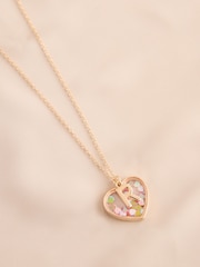 Gold Tone Shaker Heart Initial Necklace - Image 14 of 15