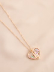 Gold Tone Shaker Heart Initial Necklace - Image 4 of 15
