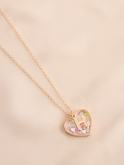 Gold Tone Shaker Heart Initial Necklace - Image 6 of 15