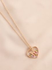 Gold Tone Shaker Heart Initial Necklace - Image 9 of 15