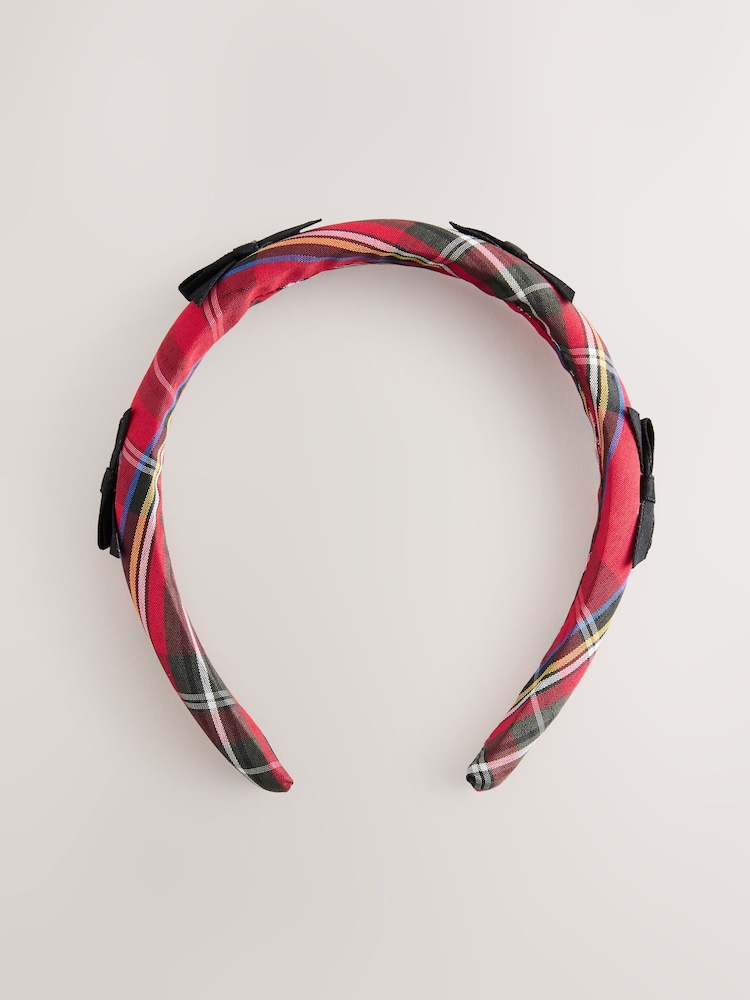 Red Tartan Aliceband - Image 1 of 3