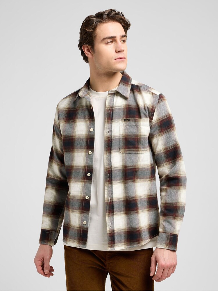 Lee White Leesure Check Shirt - Image 1 of 7