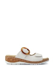 Pavers White Wide-Fit Dual-Fasten Sandals - Image 2 of 5