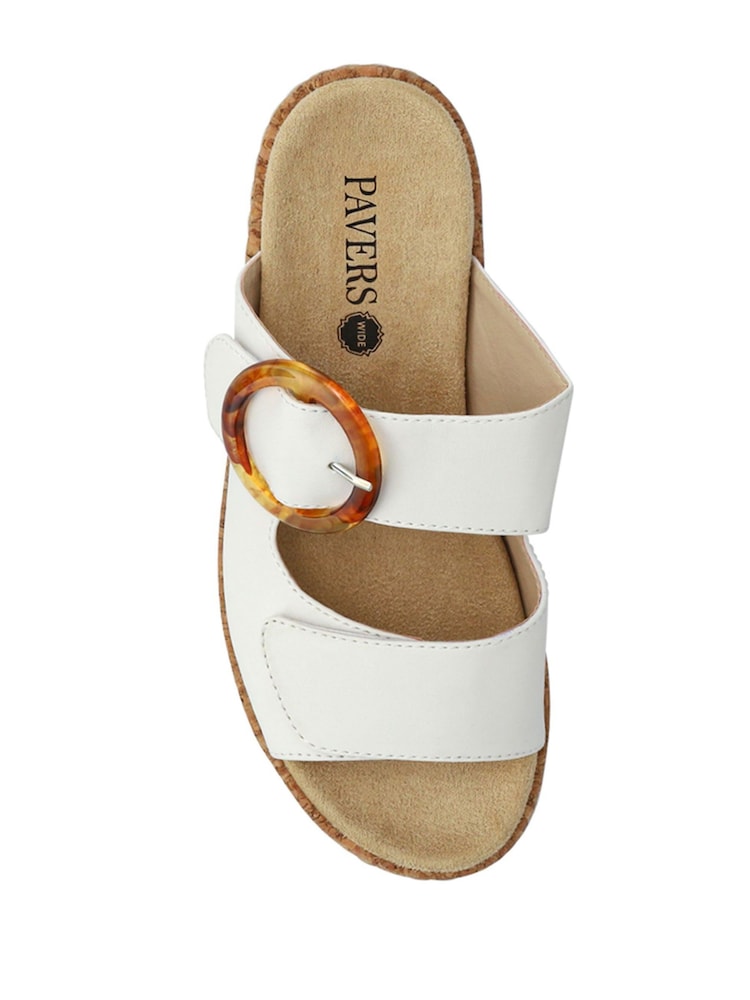 Pavers White Wide-Fit Dual-Fasten Sandals - Image 5 of 5