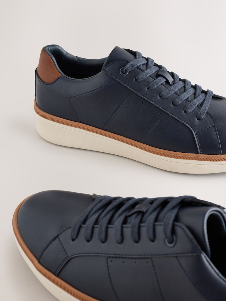 Navy Wedged Smart Casual Longline Trainers - Image 7 of 7