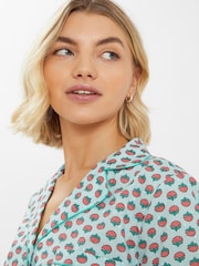 طقم من بيجامة شورت بطبعة مورَّدة مصنوعة من خامة %100 قطن من Accessorize - صورة 3 من 4