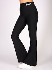 Pineapple Black Girls Rib Flare Trousers - Image 1 of 7
