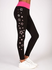 Pineapple Black The Next Step Star Print Leggings - Image 2 of 8