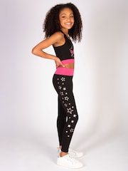 Pineapple Black The Next Step Star Print Leggings - Image 6 of 8