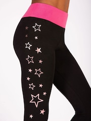 Pineapple Black The Next Step Star Print Leggings - Image 7 of 8