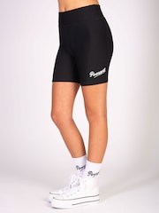 Pineapple Black Girls Rib Cycling Shorts - Image 1 of 8