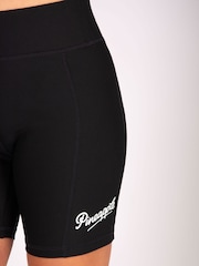 Pineapple Black Girls Rib Cycling Shorts - Image 3 of 8