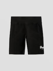 Pineapple Black Girls Rib Cycling Shorts - Image 7 of 8