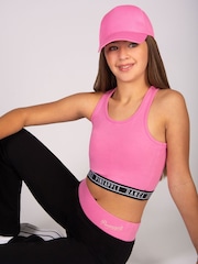 Pineapple Pink Tape Hem Midi Crop Top - Image 4 of 6