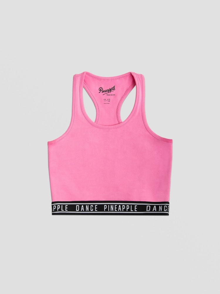 Pineapple Pink Tape Hem Midi Crop Top - Image 6 of 6