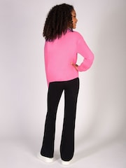 Pineapple Pink Girls Raw Edge Sweatshirt - Image 4 of 7