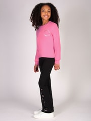 Pineapple Pink Girls Raw Edge Sweatshirt - Image 5 of 7