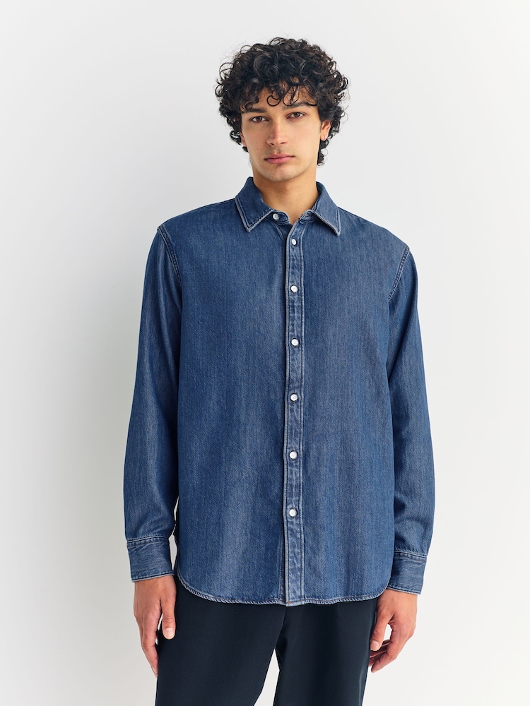 Rag & Bone Blue Denim Finch Shirt - Image 1 of 13 Rag & Bone Blue Denim Finch Shirt - Image 1 of 13