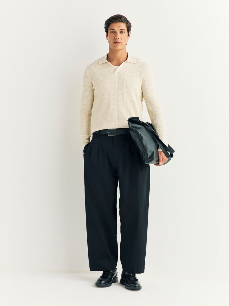Rag & Bone Cream Harvey Plaid Johnny Collar Polo - Image 2 of 7