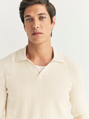 Rag & Bone Cream Harvey Plaid Johnny Collar Polo - Image 6 of 7