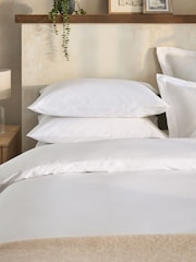White Collection Luxe 200 Thread Count Egyptian Cotton Duvet Cover and Pillowcase Set - Image 2 of 4