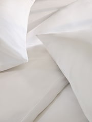White Collection Luxe 200 Thread Count Egyptian Cotton Duvet Cover and Pillowcase Set - Image 3 of 4