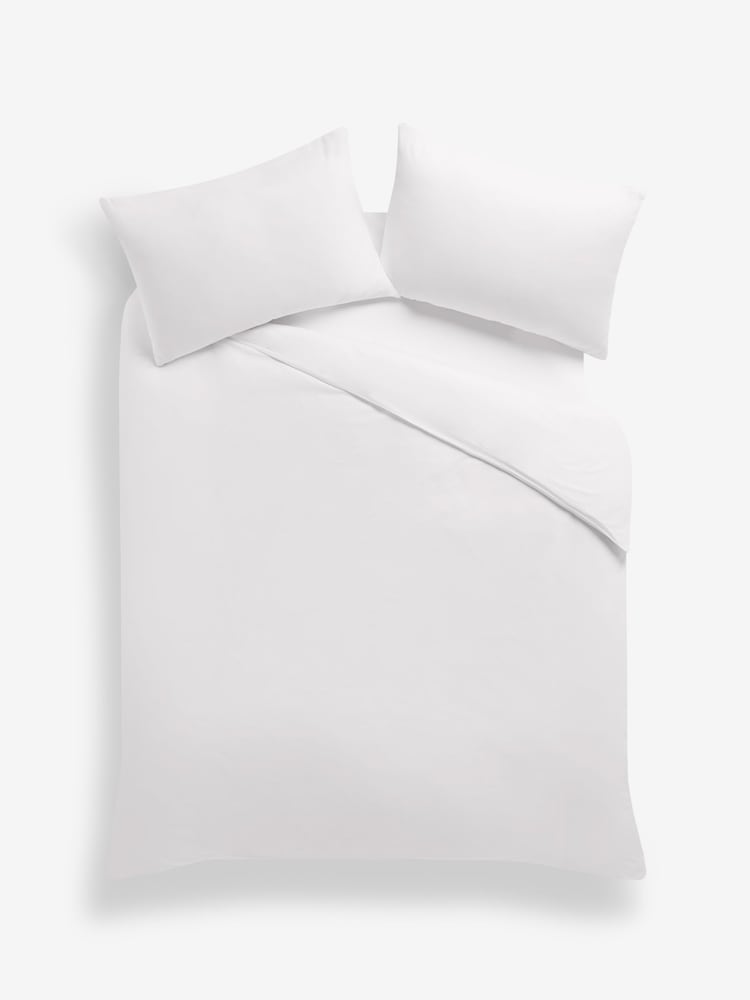 White Collection Luxe 200 Thread Count Egyptian Cotton Duvet Cover and Pillowcase Set - Image 4 of 4