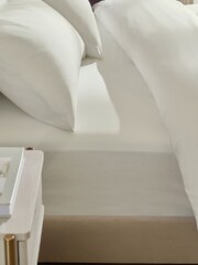 White Collection Luxe 200 Thread Count Egyptian Cotton Extra Deep Fitted Sheet - Image 1 of 2