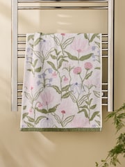 Multi Water Colour Floral 100% Cotton Towel - Image 3 of 4