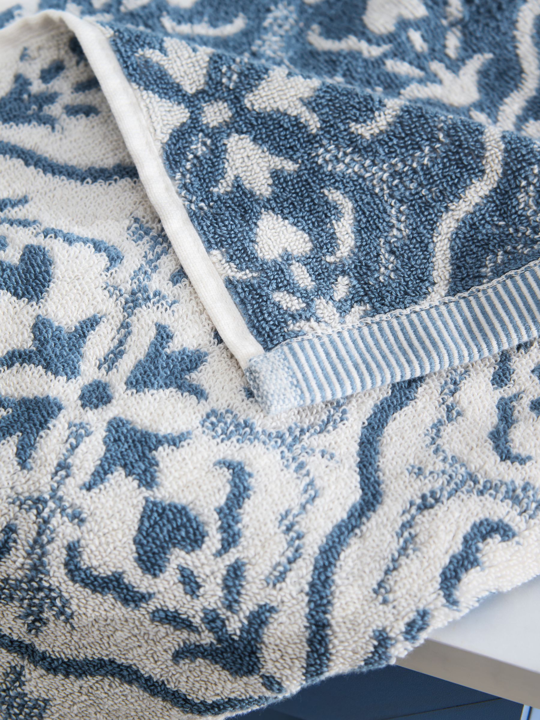Buy Blue Geo Tile 100% Cotton Towel from the Next UK online shop