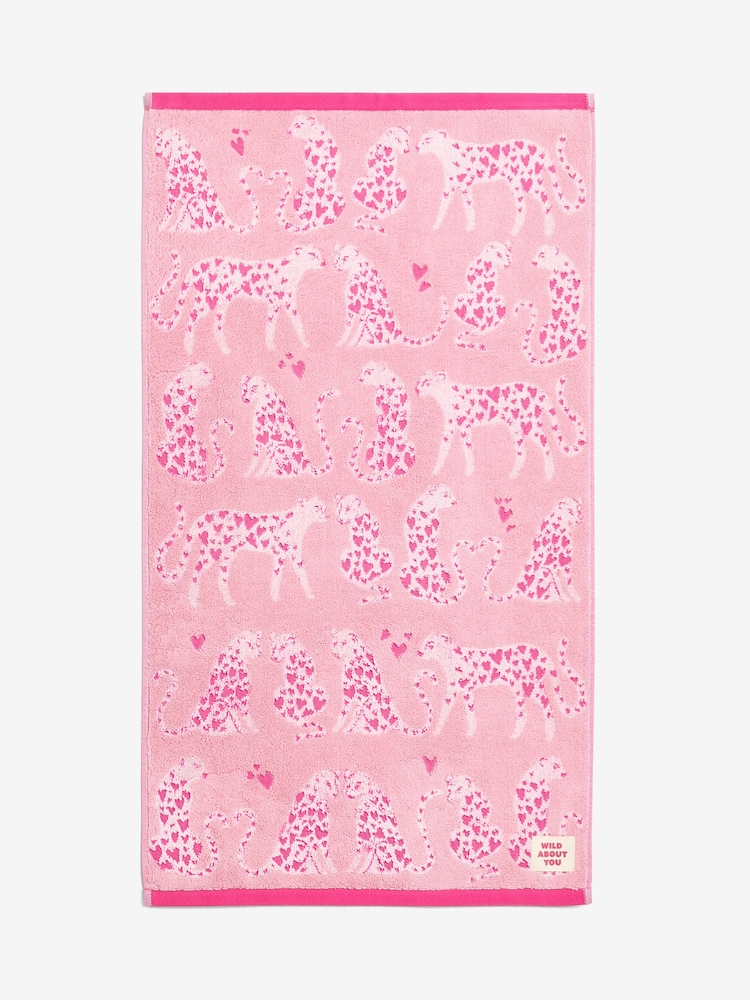 Pink Cheetah Valentines 100% Cotton Towel - Image 4 of 4 Pink Cheetah Valentines 100% Cotton Towel - Image 4 of 4