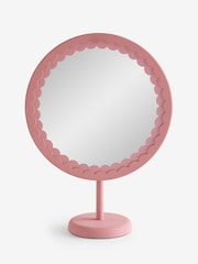 Pink Scallop Round Dressing Table Mirror - Image 1 of 1
