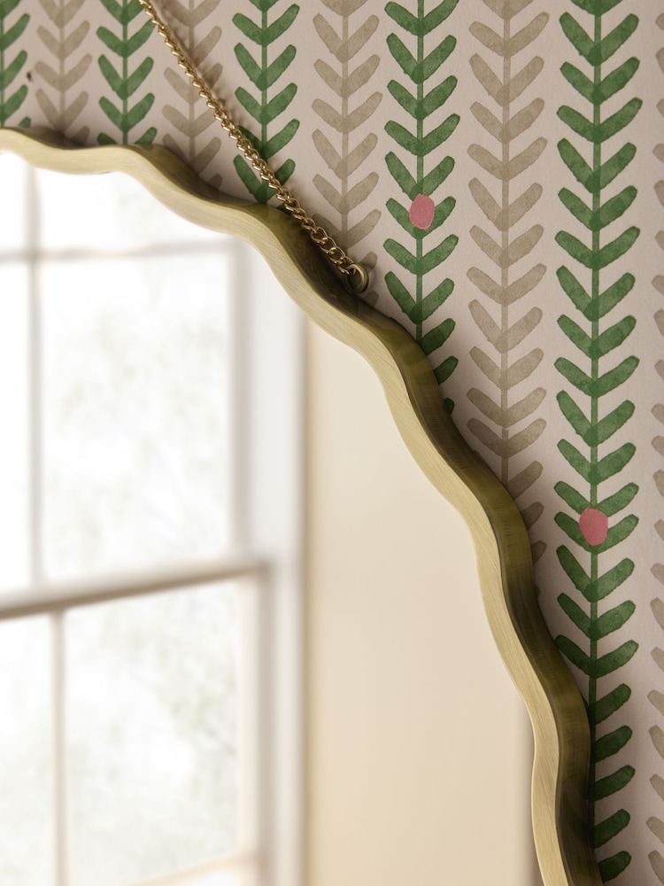 Gold Bow Hanging Round Wall Mirror - Image 2 of 5