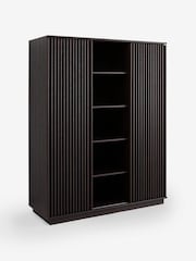 MADE.COM Dark Wood Effect Tulma Sliding Triple Wardrobe - Image 1 of 3