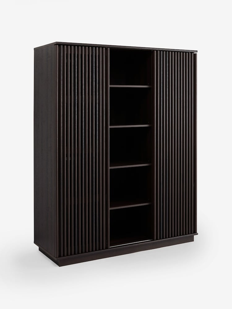 MADE.COM Dark Wood Effect Tulma Sliding Triple Wardrobe - Image 1 of 3