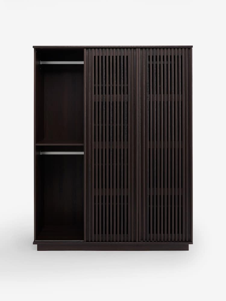 MADE.COM Dark Wood Effect Tulma Sliding Triple Wardrobe - Image 3 of 3