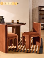 MADE.COM Set of 2 Cinnamon Orange Velvet Ciel Fully Upholstered Dining Chairs - Image 1 of 5