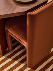 MADE.COM Set of 2 Cinnamon Orange Velvet Ciel Fully Upholstered Dining Chairs - Image 3 of 5