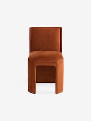 MADE.COM Set of 2 Cinnamon Orange Velvet Ciel Fully Upholstered Dining Chairs - Image 4 of 5