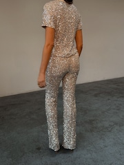 Never Fully Dressed White Silver Sequin T-Shirt - Image 3 of 5