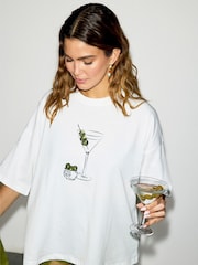 Never Fully Dressed White Martini T-Shirt - Image 1 of 6