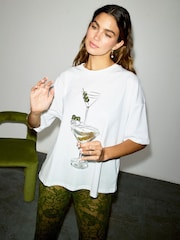 Never Fully Dressed White Martini T-Shirt - Image 4 of 6
