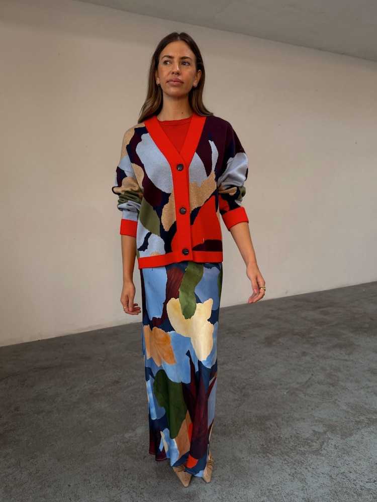 Never Fully Dressed Blue Abstract Callie Cardigan - Image 1 of 4