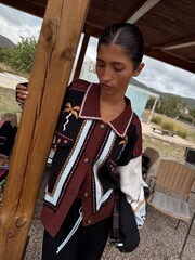 Never Fully Dressed Black Geometric Contrast Stitch Palm Print Cardigan - Image 21 of 22