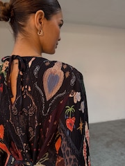 Never Fully Dressed Black Night Garden Gaia Plisse Dress - Image 4 of 4