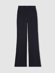 Reiss Navy Priya Twill Patch-Pocket Flared Trousers - Image 2 of 7